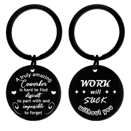 Nfyxcaz Coworker Keychain: 'Work Will Without You' - Stainless Steel, Black - Keychain for Women (Working) - Appreciation Gift for Colleagues, Staff, Retirement, Christmas, Birthday
