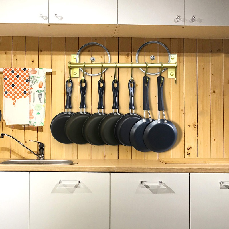 Dseap Kitchen Utensil Holder Hanger, Pot and Pan Rack Wall