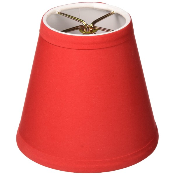 Royal Designs CS-1002-5RED-6 Clip On Empire Chandelier Lamp Shade, 3" x 5" x 4.5", Red, Set of 6