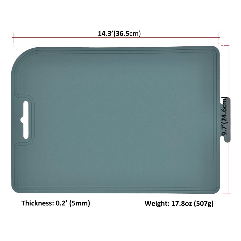 cozymomdeco Korean Made Thick Silicone Double-Sided Usable Cutting Board 14.3"