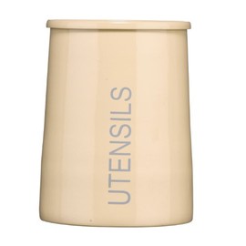 Premier Housewares Conical Utensil Holder - Cream, H14 x W11 x D11cm