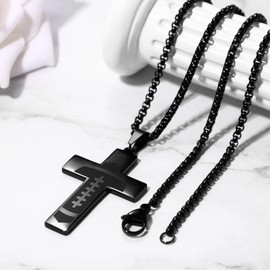 Rofusn Football Cross Necklace for Men: Adjustable Bible Verse Religious Rugby Sports Jewelry Gifts for First Communion Baptism Birthday Back to School To My Son