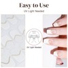 DUKASOU Semi Cured Gel Nail Strips, 28 pcs Gel Nail