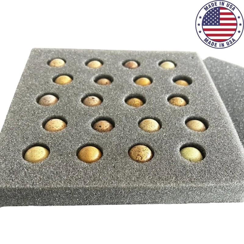 Button Quail Egg Foam Shipper 20 Hole Sets - Safe