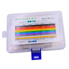 Pack of 500 Resistors Assortment Kit, Metal Film Resistor, 50 Value 1% Resistance Kit, 10 per Value, (1R - 10 M) 1/4 W Metal Film Resistor for DIY and Experiments (Plastic Box)