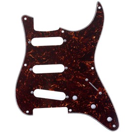 Musiclily Pro 8-Hole 50s 57 Vintage Style Strat SSS Guitar Pickguard for American Stratocaster, 4Ply Tortoise Shell