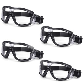MOVNUOCA Safety Glasses for Children Adults Safety Glasses Work with Wind Resistance Perfect for Laboratory, Cycling, Skiing, Mountaineering (Black + Black + Black + Black)
