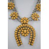 Skelapparel Southwestern Western Yellow Large Squash Blossom Statment Necklace and
