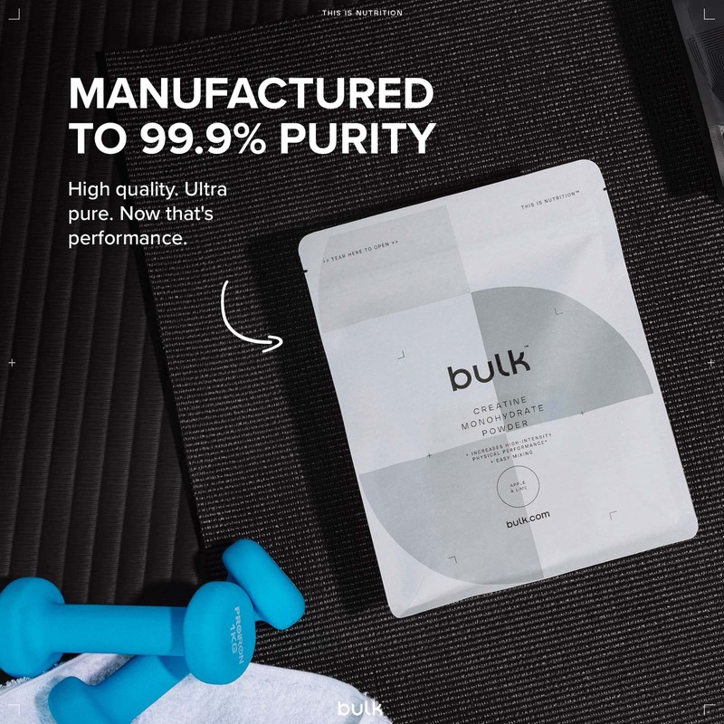 Bulk Creatine Monohydrate, Unflavoured, 100g, 20 Servings, Packaging May Vary