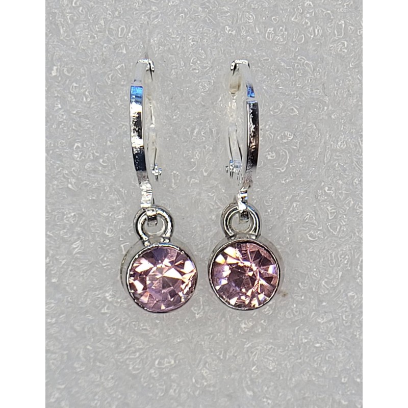 Pink Sterling Silver Earrings