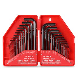 Hi-Spec 30 Piece Hex Wrench Set Imperial & Metric Hex Allen Key Folding Wrench Set - Includes Mini 0.035" to Long 10mm
