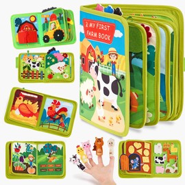 VENTI9 Busy Board Montessori Felt - Educational Sensory Panel with Buckles, Zippers, Laces, Buttons and Clock - Interactive Game for Home, Restaurant and Travel -