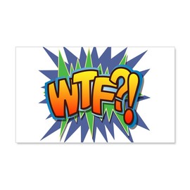 Truly Teague 20 x 12 Wall Vinyl Sticker Text Abbreviation WTF?!