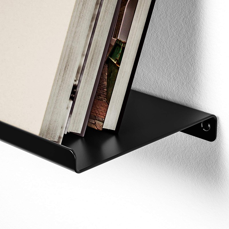 SRIWATANA Black Floating Shelves, Metal Wall Shelves Set of 3