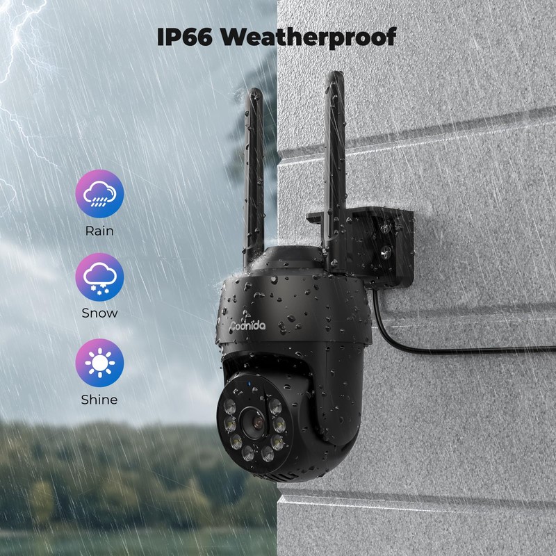 Codnida 5MP Outdoor WiFi Surveillance Camera, 2.4/5 GHz WiFi Camera