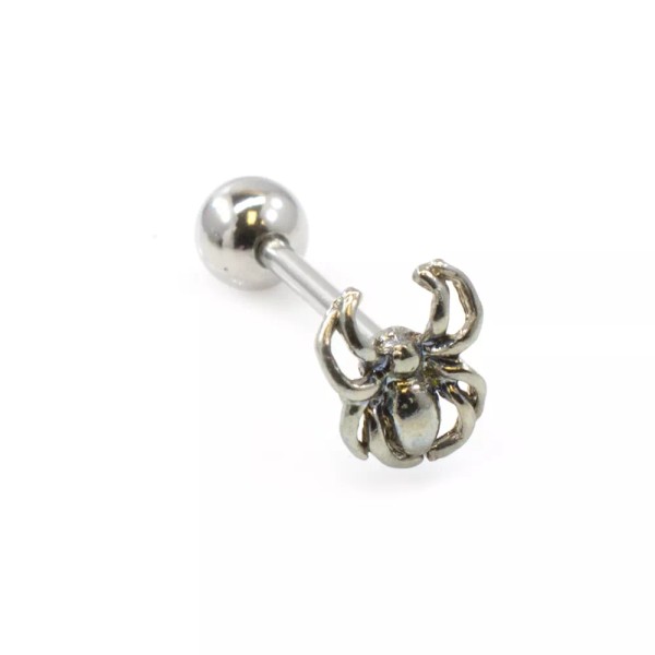 Luxe Modz Tongue Ring with Spider Design 14g Surgical Steel