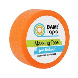 BAM! Tape Orange Masking Tape for Makers | 1 roll 2 inch x 60 yd | Colored Tape for STEM STEAM | Arts Crafts Science Math DIY | School Projects Labeling Constructing Creating | Low Residue