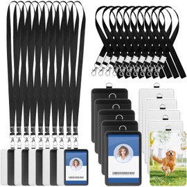20Pcs Sublimation ID Badge Holder with Lanyards Leather Lanyard Card Holder