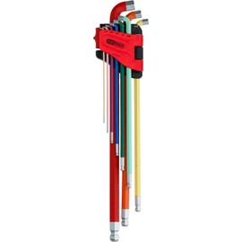 KS Tools 151.4430 Ball End Allen Key Set 108° Angled 9 Pieces Inch