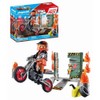 PLAYMOBIL Starter Pack, Stuntshow Moto con Pared de Fuego 71256,