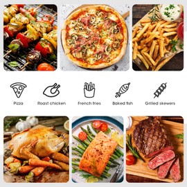 Air Fryer Oven Combo, Uten High-power Deep Air Fryer Oven Grill, Up to 400°F, 1800W, Digital Display, Fast Heat up/Time Control and Bonus Cookbook