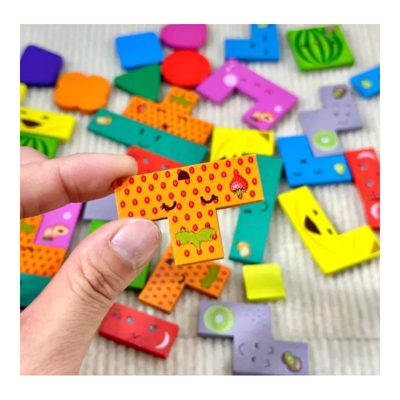 Idecor 3 En 1 Rompecabezas De Madera Tangram Montessori