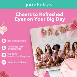 Patchology Hydrating Under Eye Gel Patches – I Do Crew Bridesmaid Gift Set with Rosé & Bubbly Serve Chilled Eye Masks (6 Count) – Cooling, Depuffing Skincare for Bridal Prep, Gifting & Self-Care