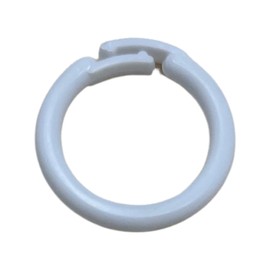 DMSE Wholesale Plastic Split Ring Curtains Roman Shades Valances (White, 25 Pack)