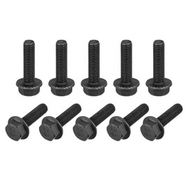 sourcing map M8-1.25x30mm Hex Serrated Flange Bolts 10.9 Grade Carbon Steel Screws 10pcs