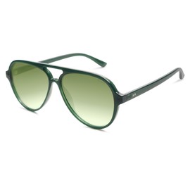 SOJOS Classic Polarized Aviator Sunglasses Womens Mens Retro Double Bridge Aviators SJ2201, Green/Gradient Green