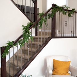 72" Norfolk Pine Garland - 6 Ft Faux Green Garland with 150 Tips, Realistic Norfolk Christmas Garland for Mantel, Dining Table, Staircase, Home Indoor Outdoor Christmas Decorations