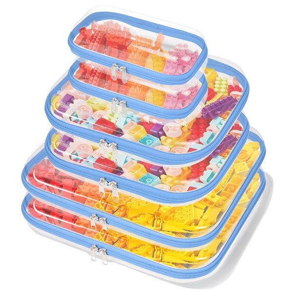 HQEUZ Transparent Bag with Double Zipper, PVC Transparent Toiletry Bag,