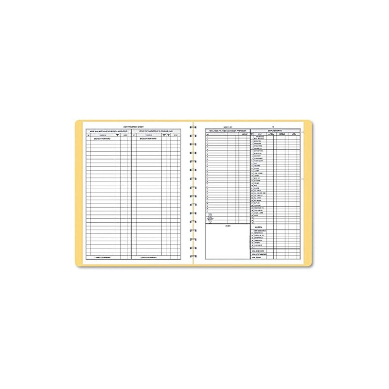 Bookkeeping Record, Tan Vinyl Cover, 128 Pages, 8 1/2 x