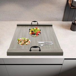 Bamboo Wood Stove Top Cover - Stylish Noodle Board for Kitchen Use