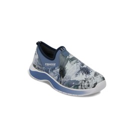 FISHOOZ Men's DryRun Fishing Shoe | 100% Waterproof Neoprene Upper, Storm-Proof Natural-Rubber Shell, & Breathable Airmesh Lining | Splotch/Blue, Size 11