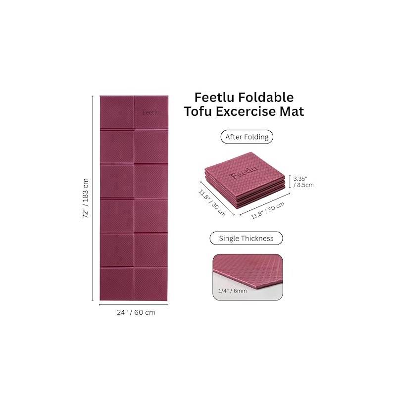 Esterilla de Yoga Plegable Feetlu - 72 x 24 Pulgadas