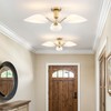 Modern Gold 3-Light Ceiling Light with Opal White Glass Shade