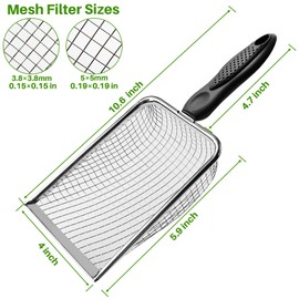 Gardening Soil Sifter Pack of 2 - Garden Sand Soil Compost Sifter with Handle - Two Garden Sifters (3.8mm and 5mm Mesh),Ideal for Sand, Rocks, Dirt, Compost - Perfect for Gardening