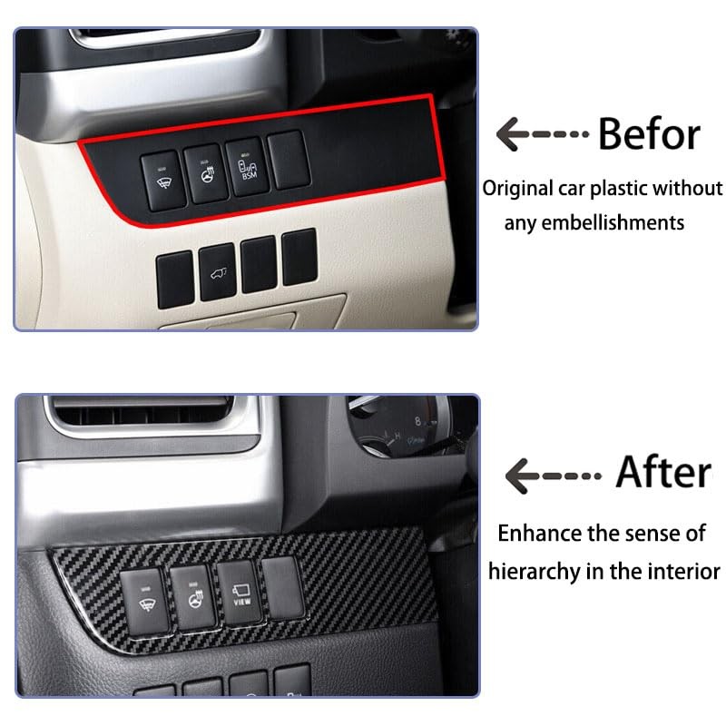 ANUNFRRE Car Accessories Fit for Toyota Highlander 2014-2019 ABS Carbon