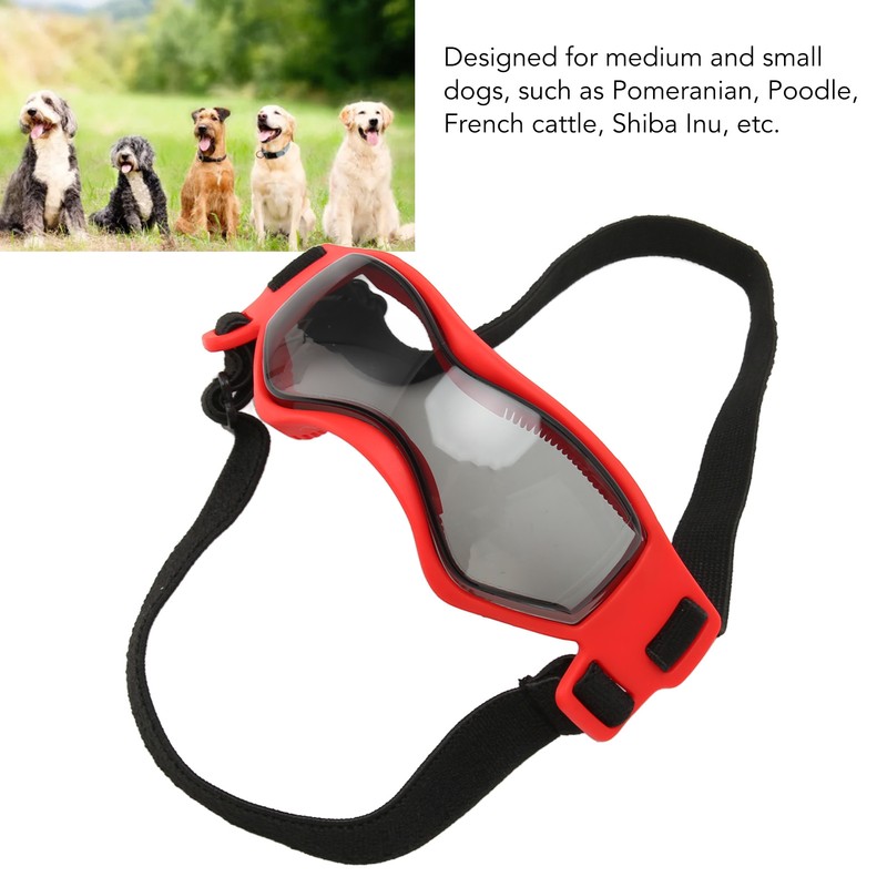 Dog Goggles Soft Silicone Frame Adjustable Dog UV Protection Sunglasses