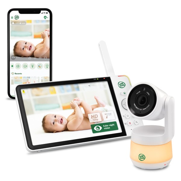LeapFrog LF930HD 1080p Smart Remote Access Baby Monitor, 360° Pan & Tilt, 7” 720p HD Display, Color Night Light, Color Night Vision, Two-Way Intercom