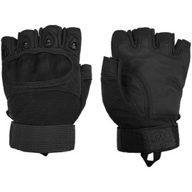Sutekus Fingerless Tactical Gloves Touchscreen Work Gloves with Hard Knuckle Half Finger Utility Gloves for Sports Work Outdoor (Black, Large)