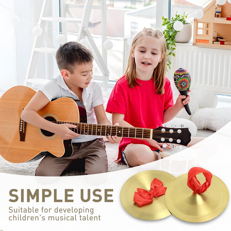 Crash Cymbals, Pack of 2 15 cm Brass Hand Cymbals,