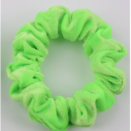 Mytoptrendz® Plain Neon Colour Small Scrunchies Soft Smooth Premium Luxury Velvet Hair Ties for Women Girls Ponytail Holder Hair Accessories (Neon Green)