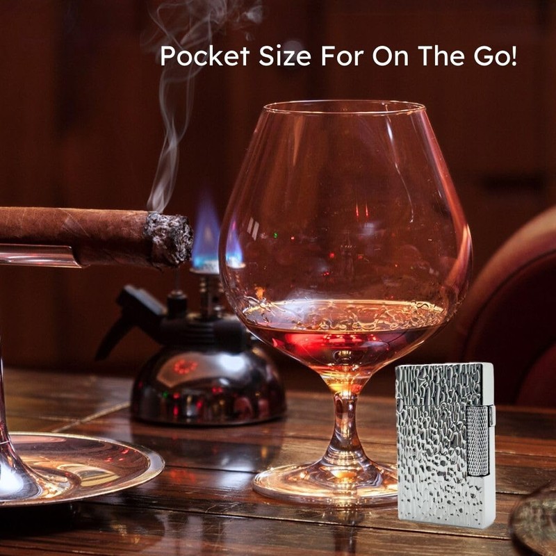 Visol Hubbard Traditional and Torch Flame Refillable Gas Lighter, Flint