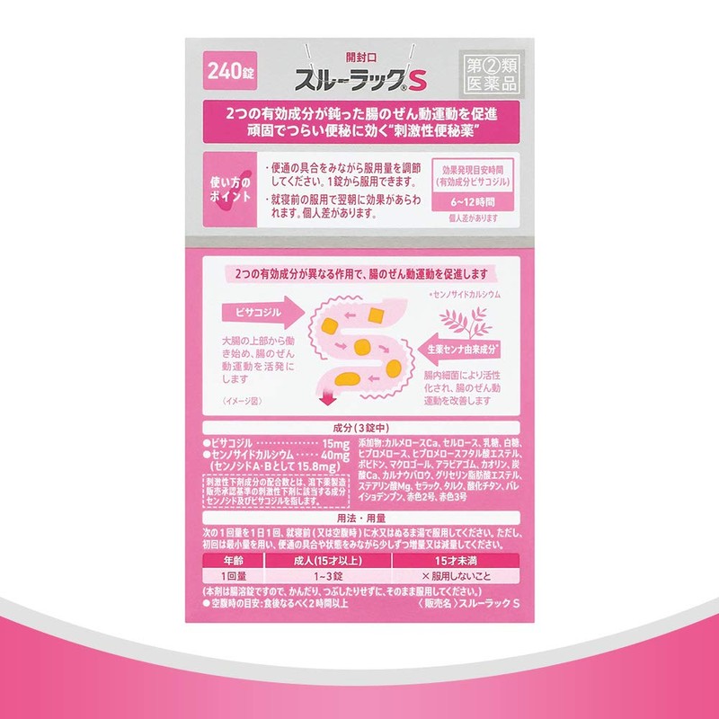 【指定第2類医薬品】スルーラックS 240錠