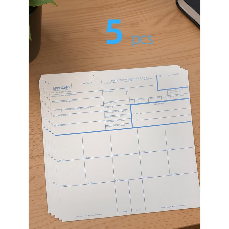 prismite Fingerprint Cards, Applicant FD-258 (5 Pack)