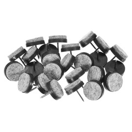 M METERXITY 24-Pack Furniture Felt Pads Nail-on, 0.94" (24mm) Heavy Thickening Felt Round Pad for Chair/Table, Hardwood Floor Protector [Black]