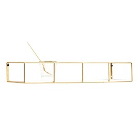 Urban Lifestyle Gold Iron Floating Wall Shelf, Modern Wall-Mounted Storage & Display Rack with Open Frame Design, Decorative Organizer for Living Room, Bedroom, or Office