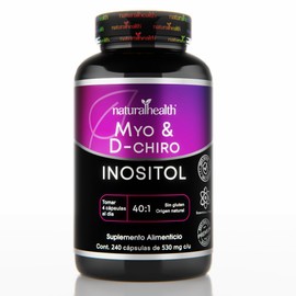 Natural Health - Suplemento Hormonal para la Mujer, Myo Inositol y D-Chiro Inositol, Ratio 40:1, Salud Hormonal, Suplemento Natural con Ingredientes Naturales, Frasco con 240 Cápsulas de 530mg